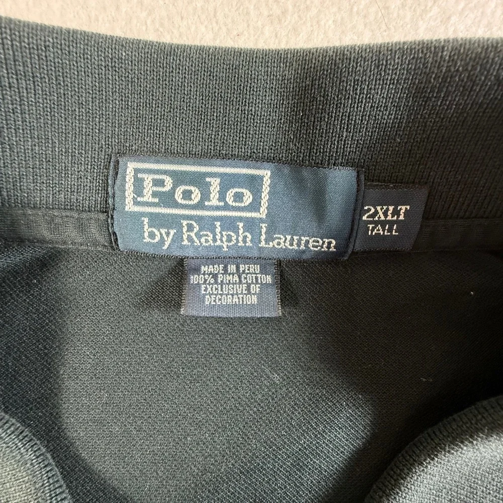 Polo Ralph Lauren Polo Shirt Mens 2XLT Pima Cotton Short Sleeve Black - Picture 5 of 8